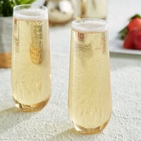 Visions 9 oz. Heavy Weight Clear Plastic Stemless Champagne Flute - 64/Case