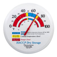 Taylor 5681 13 1/4" HACCP Prep / Dry Storage Wall Thermometer