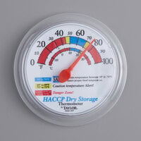 Taylor 5637 6" HACCP Prep / Dry Storage Wall Thermometer