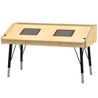 Jonti-Craft Baltic Birch 3396JCE 42" x 21" x 22"-31" Stationary Children's Dual Wood Tablet Table with Rear Storage