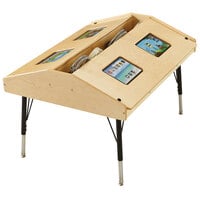 Jonti-Craft Baltic Birch 3397JCE 42" x 32 1/2" x 22"-31" Stationary Children's Quad Wood Tablet Table with Storage