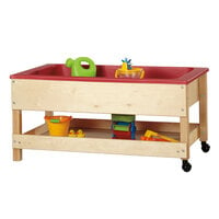 Jonti-Craft Baltic Birch 2866JC 42" x 23" x 20" Toddler-Height Mobile Wood Sensory Table with Undershelf