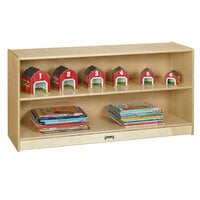 Jonti-Craft Baltic Birch 0798JC 48" x 15" x 24 1/2" Toddler Mobile Wood Adjustable Straight-Shelf Storage Cabinet
