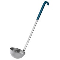 Vollrath 58355 6 oz. Two-Piece Stainless Steel Ladle with Teal Kool-Touch® Handle
