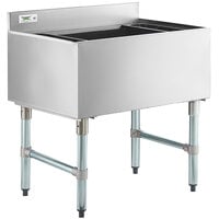 Regency 21" x 30" Underbar Ice Bin with 7 Circuit Post-Mix Cold Plate and Bottle Holders