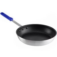 Choice 12" Aluminum Non-Stick Fry Pan with Blue Silicone Handle