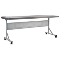 National Public Seating BPFT-2472-20 Flip-N-Store 24" x 72" Charcoal Slate Mobile Training Table