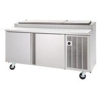 Delfield 18648PTLP 48" One Door Refrigerated Pizza Prep Table with LiquiTec Raised Rail
