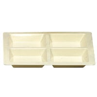 Thunder Group PS5104V Passion Pearl 60 oz. Melamine Square 4 Section Compartment Tray - 6/Pack