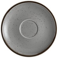 Acopa Keystone 6 1/2" Granite Gray Stoneware Saucer - 36/Case
