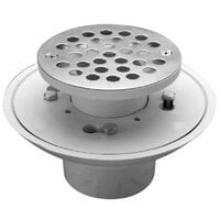 Zurn Elkay FD2254-PV2-FMT 2" PVC Adjustable Shower Drain with 4 1/4" Round Strainer, Full Metal Top, and 2" PVC Hub Outlet