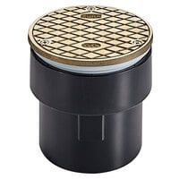 Zurn Elkay CO-AB3 5 3/16" Round Light-Duty ABS Floor Drain Access / Cleanout with Nickel Bronze Head and 3" Connection
