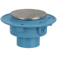 Zurn Elkay CO2500-NH3 5 3/16" Round Cast Iron Floor Drain Access / Cleanout with Nickel Head and 3" No-Hub Connection