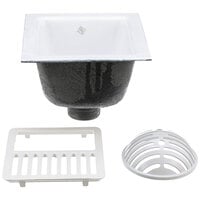 Zurn Elkay FD2375-NH3-H 12" x 12" Cast Iron Floor Sink with 1/2 Grate, 3" No-Hub Connection, and 6" Sump Depth