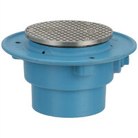 Zurn Elkay CO2500-NH4 5 3/16" Round Cast Iron Floor Drain Access / Cleanout with Nickel Head and 4" No-Hub Connection