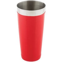 Tablecraft 10371 28 oz. Red Stainless Steel Cocktail Shaker Tin with Vinyl Coating