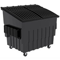 Toter FL040-10082 4 Cubic Yard Dark Cool Gray Front End Loading Mobile Trash Container / Dumpster (2000 lb. Capacity)