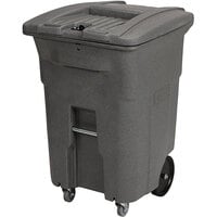 Toter CDC96-41997 96 Gallon Graystone Rectangular Wheeled Secure Document Management Cart with Padlock Lid