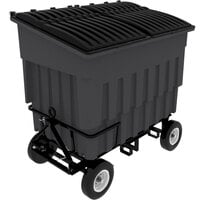 Toter FLA30-00IGY 3 Cubic Yard Industrial Gray Rapid Speed Mobile Trash Container / Dumpster with Attached Lid (1500 lb. Capacity)