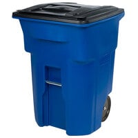 Toter ANA96-00BLU 96 Gallon Blue Rotational Molded Wheeled Rectangular Trash Can with Lid