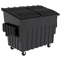 Toter FL030-U0MGY 3 Cubic Yard Midnight Gray Front End Loading Mobile Trash Container / Dumpster (1500 lb. Capacity)