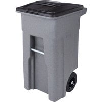 Toter ANA32-00GST 32 Gallon Graystone Rotational Molded Wheeled Rectangular Trash Can with Lid