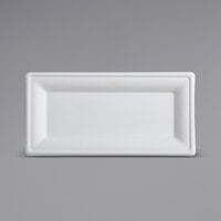 Fineline 43RCP105.WH Conserveware 10" x 5" Bagasse Rectangular Plate - 500/Case