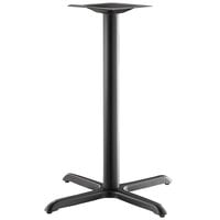 Lancaster Table & Seating Excalibur 30" x 30" Cross Black Outdoor Table Base with Counter Height Column