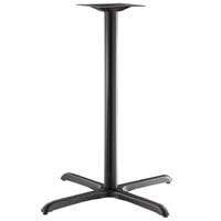 Lancaster Table & Seating Excalibur 36" x 36" Cross Black Outdoor Table Base with Bar Height Column