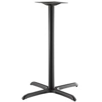 Lancaster Table & Seating Excalibur 33" x 33" Cross Black Outdoor Table Base with Bar Height Column