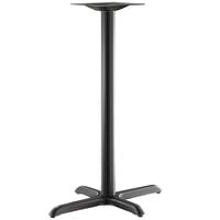 Lancaster Table & Seating Excalibur 22" x 30" Cross Black Outdoor Table Base with Bar Height Column