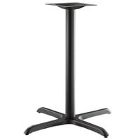 Lancaster Table & Seating Excalibur 33" x 33" Cross Black Outdoor Table Base with Counter Height Column