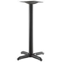 Lancaster Table & Seating Excalibur 22" x 22" Cross Black Outdoor Table Base with Counter Height Column