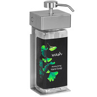 Dispenser Amenities 39134-R3-GK SOLera 15 oz. ABS Plastic Wall Mounted Adjustable Locking Shower Dispenser with Rectangular Bottle and Ginkgo Label