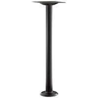Lancaster Table & Seating Excalibur 8" Bolt Down Black Outdoor Table Base with Bar Height Column