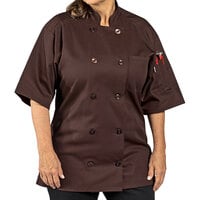Uncommon Chef South Beach 0415 Unisex Brown Customizable Short Sleeve Chef Coat