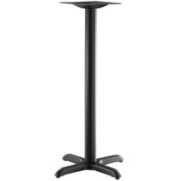 Lancaster Table & Seating Excalibur 22" x 22" Cross Black Outdoor Table Base with Bar Height Column