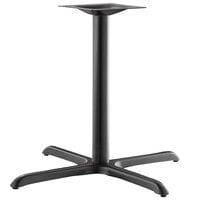 Lancaster Table & Seating Excalibur 36" x 36" Cross Black Outdoor Table Base with Standard Height Column