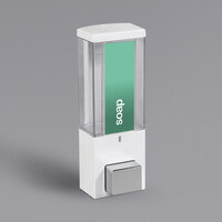 Dispenser Amenities 86154 iQon 13 oz. White Wall Mounted Locking Shower Dispenser with Translucent Bottle