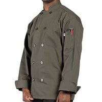 Uncommon Chef Orleans 0488 Unisex Olive Customizable Long Sleeve Chef Coat