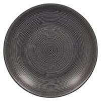 RAK Porcelain TRNNDP23BG Trinidad 9 1/16" Grey and Black Deep Coupe Porcelain Plate - 12/Case