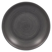 RAK Porcelain TRNNDC31BG Trinidad 11 13/16" Grey and Black Deep Coupe Porcelain Plate - 6/Case