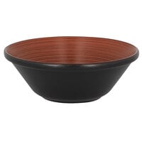 RAK Porcelain TRBASB18BW Trinidad 24.35 oz. Walnut and Black Stackable Porcelain Bowl - 12/Case