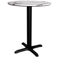 Lancaster Table & Seating Excalibur 31 1/2" Round Standard Height Table with Smooth Versilla Finish and Cross Base Plate