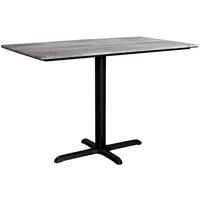 Lancaster Table & Seating Excalibur 27 1/2" x 47 3/16" Rectangular Table with Textured Toscano Finish and Cross Base Plate