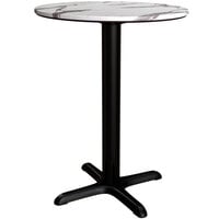 Lancaster Table & Seating Excalibur Round Table with Smooth Versilla Finish and Cross Base Plate