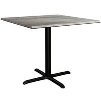 Lancaster Table & Seating Excalibur 36" x 36" Square Standard Height Table with Textured Toscano Finish and Cross Base Plate