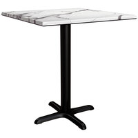 Lancaster Table & Seating Excalibur 27 1/2" x 27 1/2" Square Standard Height Table with Smooth Versilla Finish and Cross Base Plate