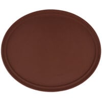 GET NS-2500-BR 25" x 20" Brown Oval Fiberglass Non-Skid Serving Tray