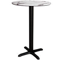 Lancaster Table & Seating Excalibur 31 1/2" Round Counter Height Table with Smooth Versilla Finish and Cross Base Plate